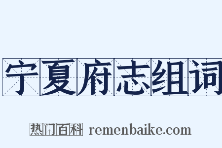 宁夏府志组词是什么意思的图片